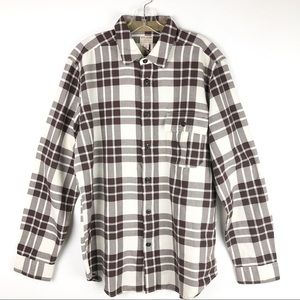 Filson Rustic Oxford Shirt Men Medium Brown Plaid